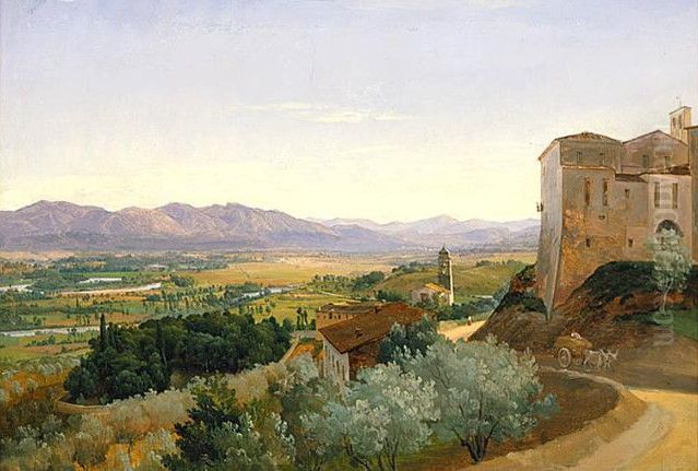 Utsikt fran Narni. Oil Painting by Gustaf Wilhelm Palm