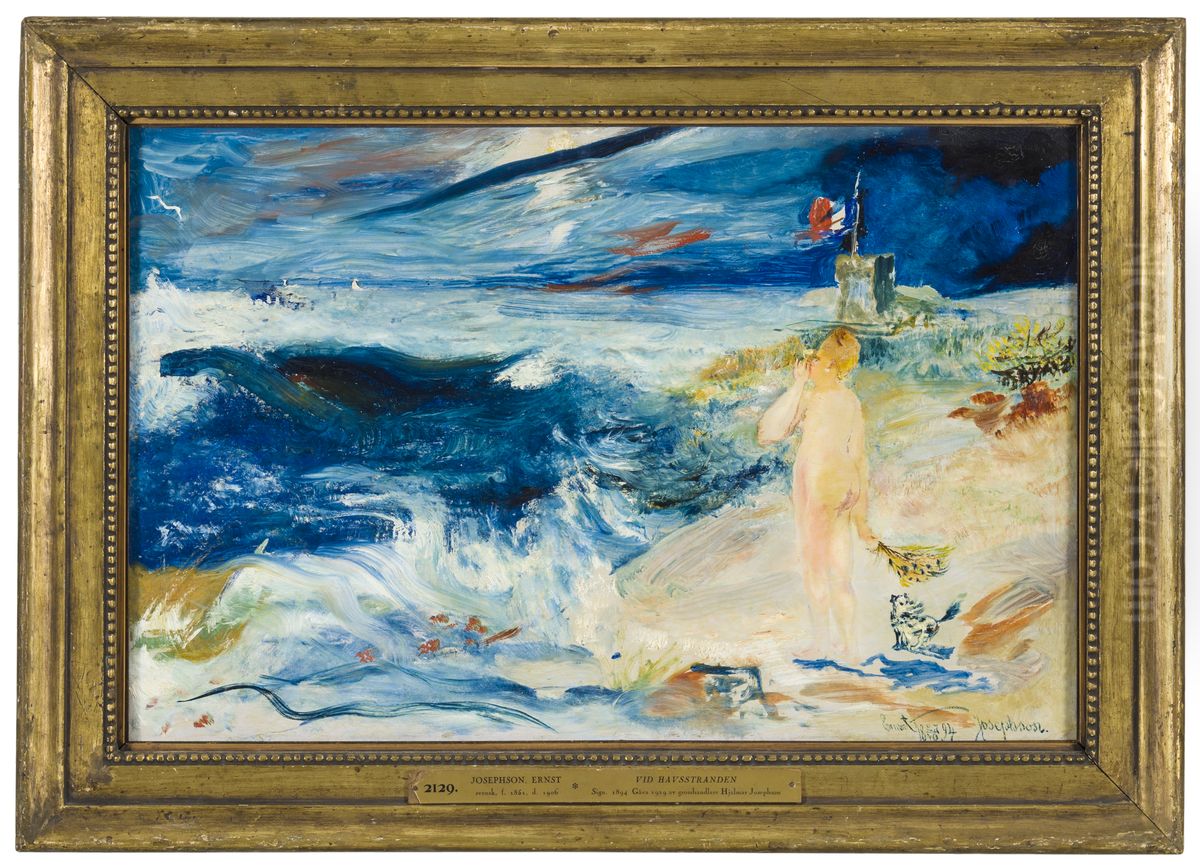 At the Seashore Oil Painting by Ernst Josephson