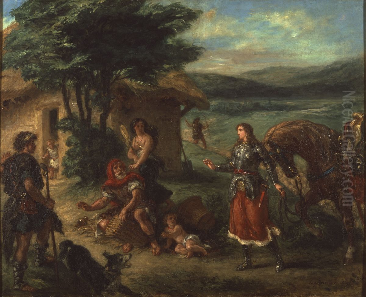 Erminia hos herdarna Oil Painting by Eugene Delacroix