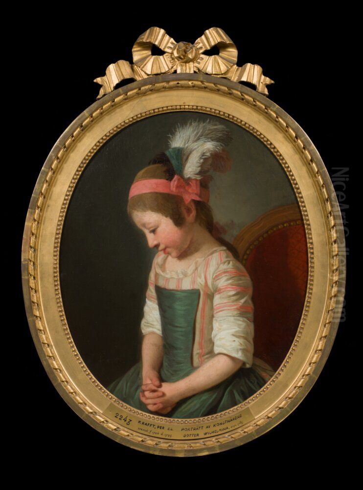 The Artist's Daughter Wilhelmina Oil Painting by Per Krafft the Elder