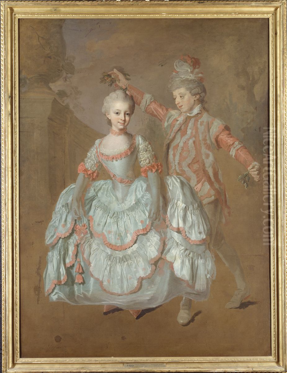 Dancing Children Oil Painting by Lorens Pasch the Younger