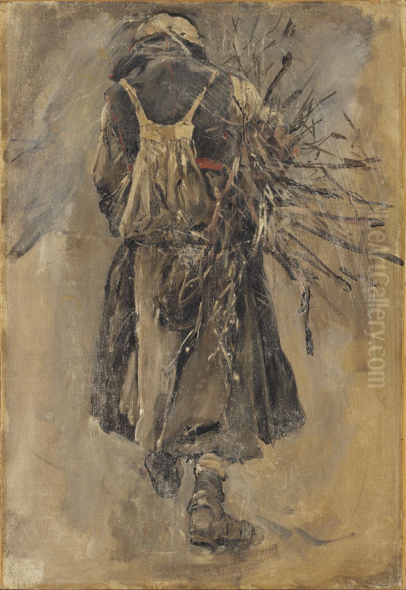 Kvinnostudie till Sancta Simplicitas. Oil Painting by Carl Gustaf Hellqvist