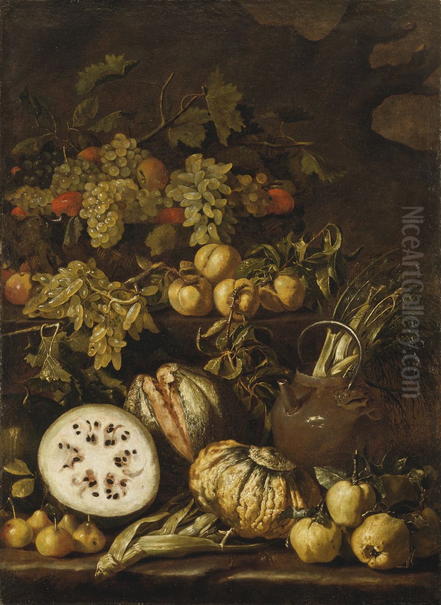 Stilleben med frukter Oil Painting by Pietro Paolo Bonzi
