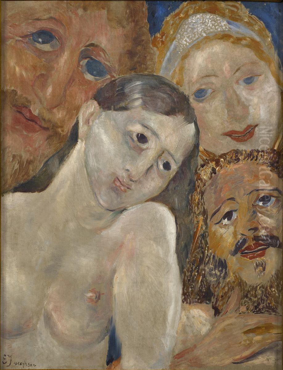 Extatiska huvuden Oil Painting by Ernst Josephson