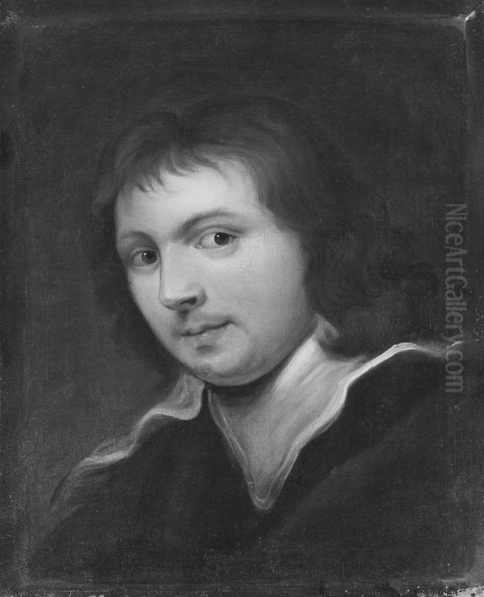 Ung man med langt har Oil Painting by Jan Cossiers