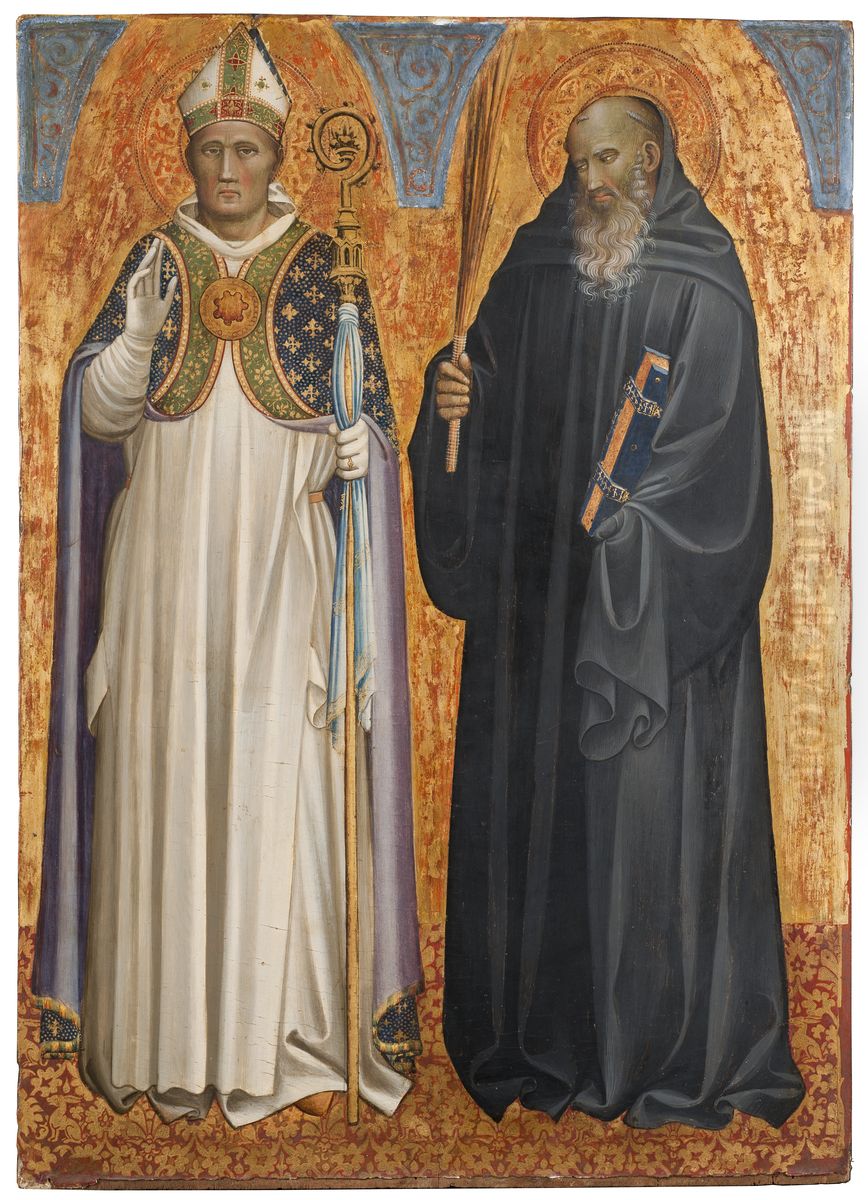 St Benedict and Bishop Donatus Oil Painting by Gherardo Starnina