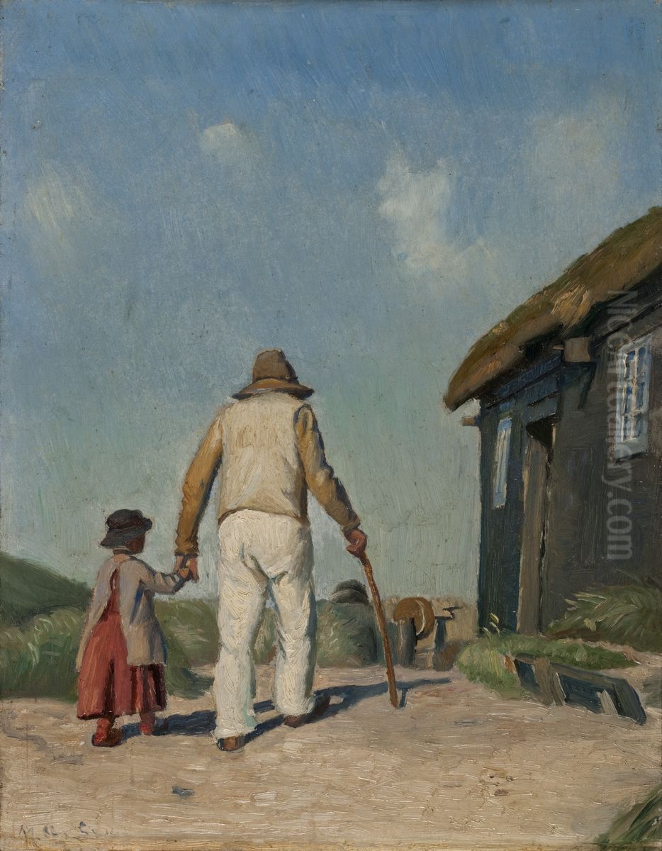 Blind Christian. Study Oil Painting by Michael Peter Ancher