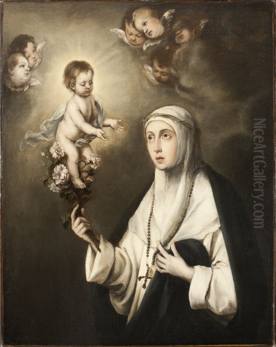 St Rosa of Lima Oil Painting by Bartolome Esteban Murillo
