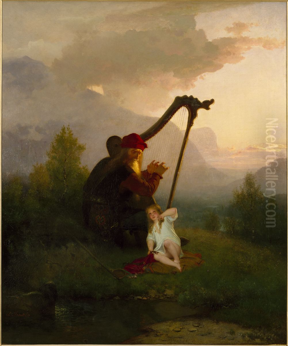 King Heimer and Aslog Oil Painting by August Malmstrom