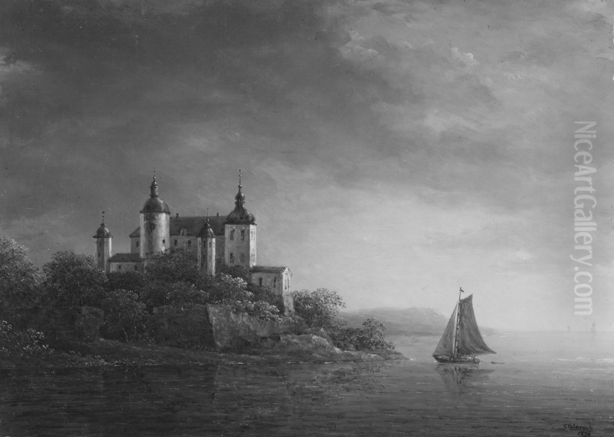 Lacko slott Oil Painting by Carl Johan Fahlcrantz