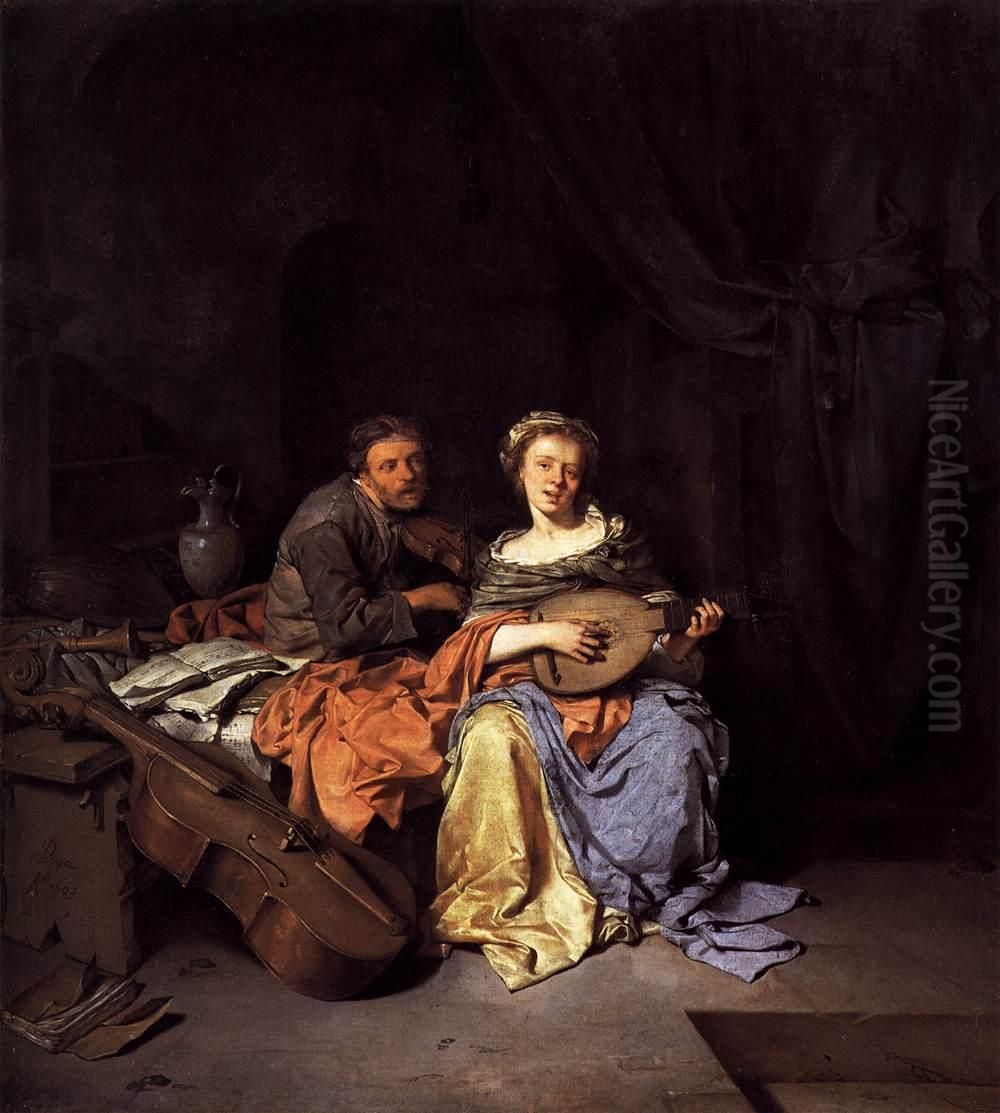 The Duet Oil Painting by Cornelis Pietersz Bega