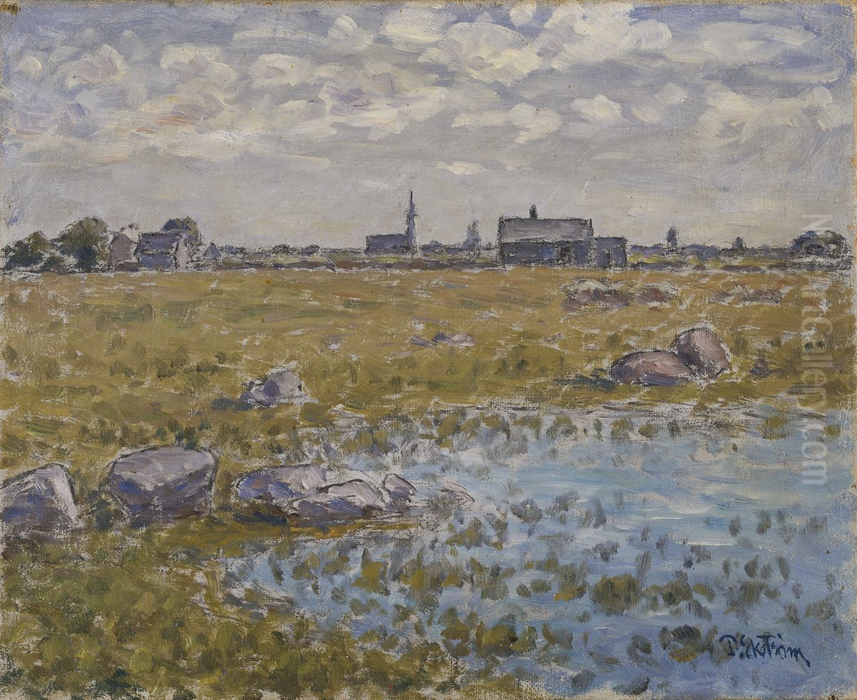 Grasgard Church Oil Painting by Per Ekstrom