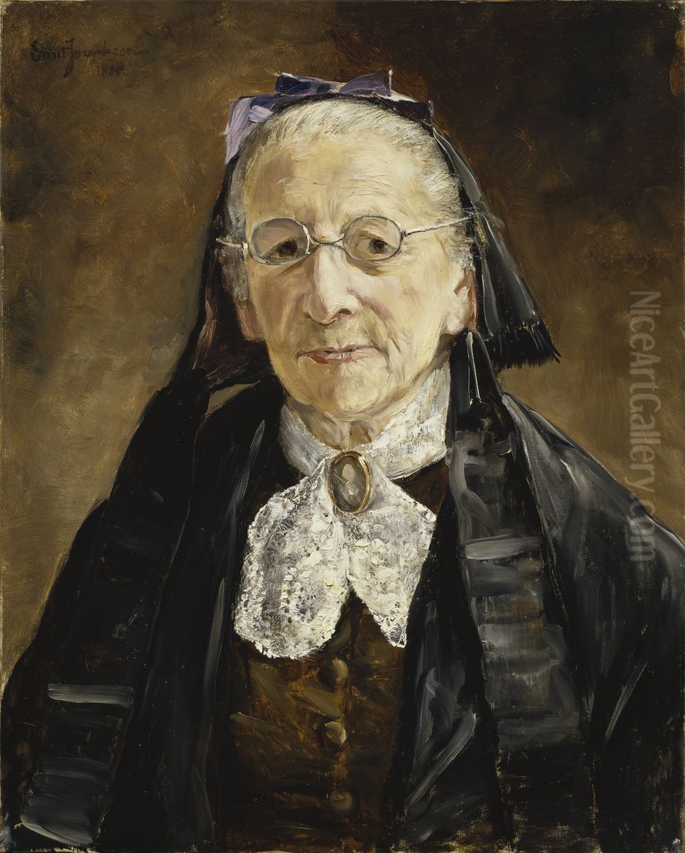 Mrs Hanna Marcus Oil Painting by Ernst Josephson