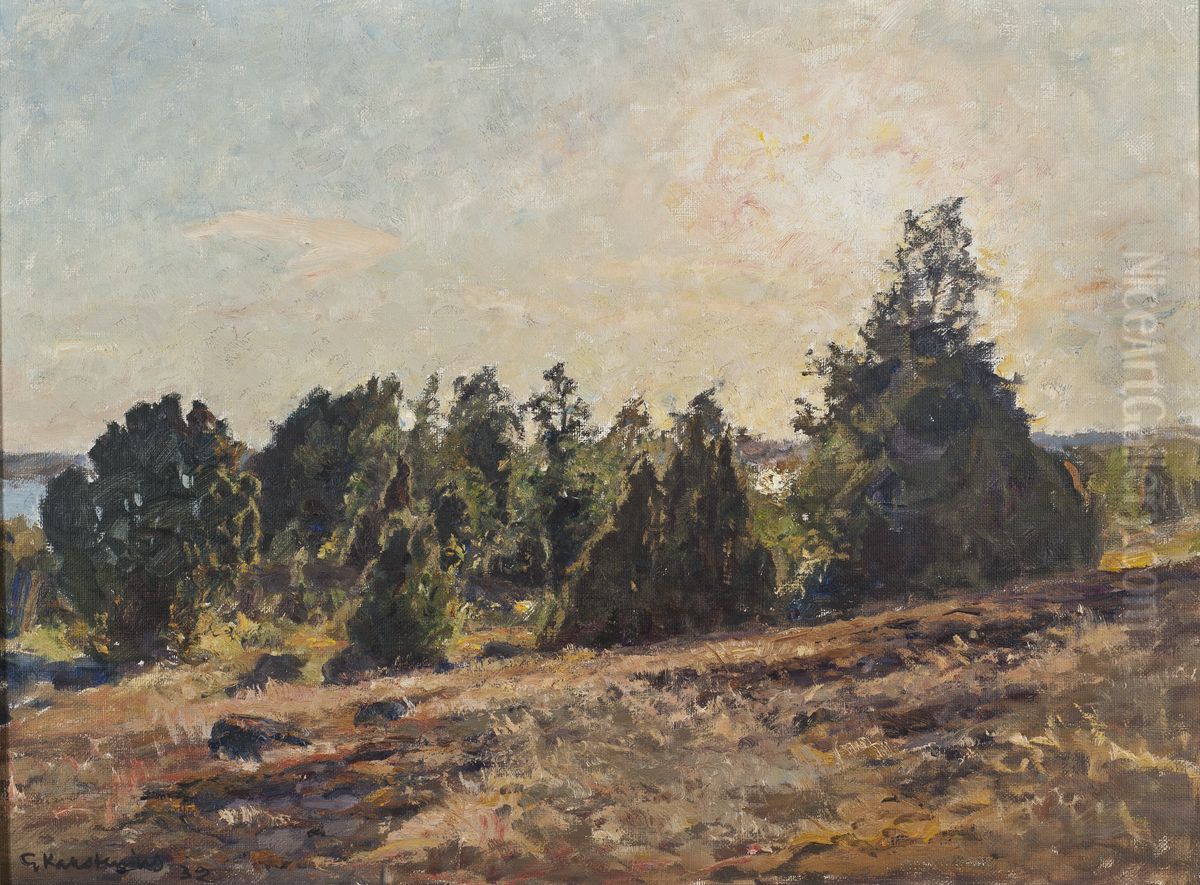 Mot kvallen. Horso i Tjusts skargard Oil Painting by Gottfrid Kallstenius