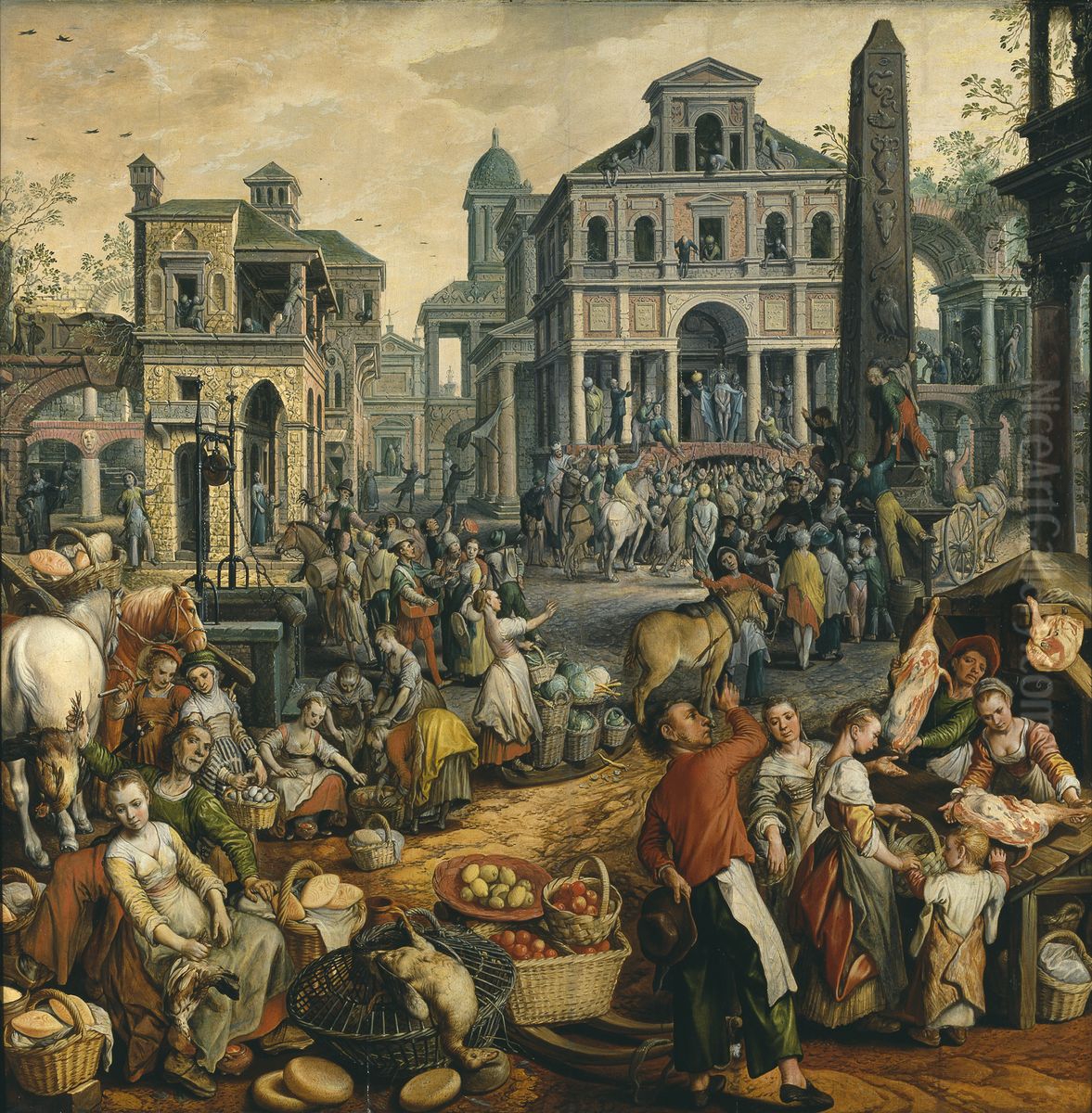 Torgscen: Ecce Homo Oil Painting by Joachim Beuckelaer