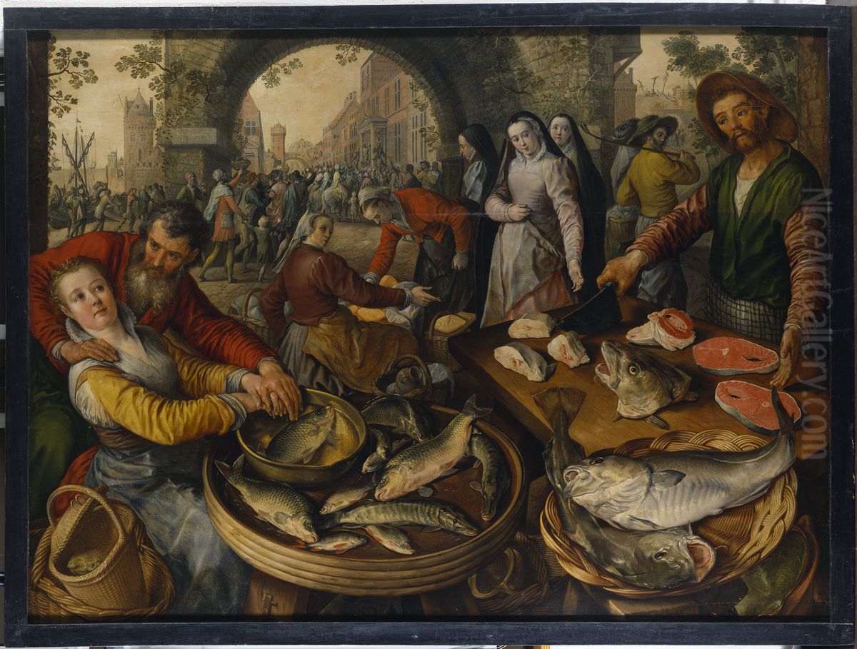 Fiskhandel: Ecce Homo Oil Painting by Joachim Beuckelaer