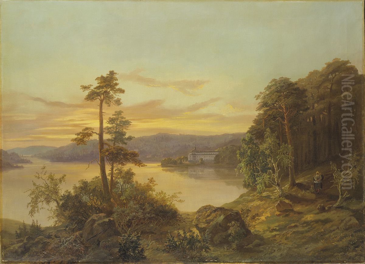 Utsikt over Ulriksdal Oil Painting by Carl XV of Sweden