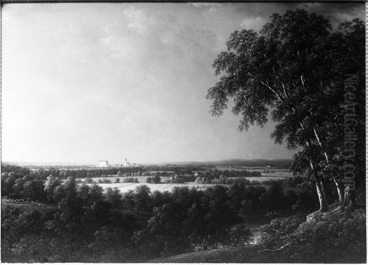 Utsikt over Orebro Oil Painting by Carl Johan Fahlcrantz