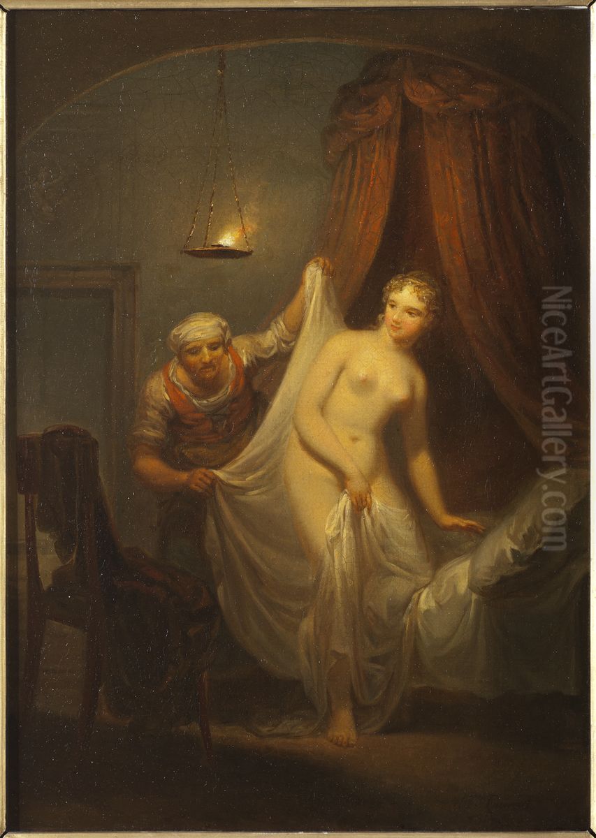 After the Bath Oil Painting by Aleksander Laureus