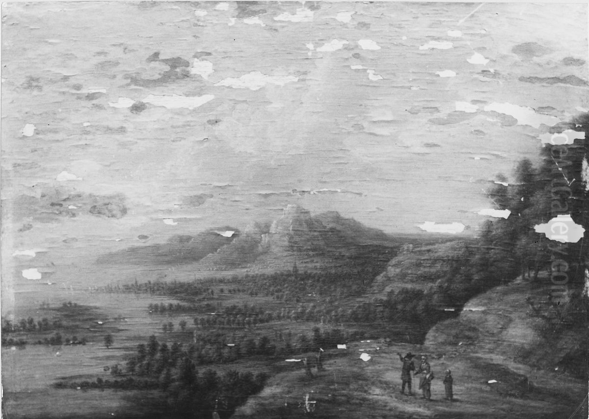 Berglandskap Oil Painting by Lucas Van Uden