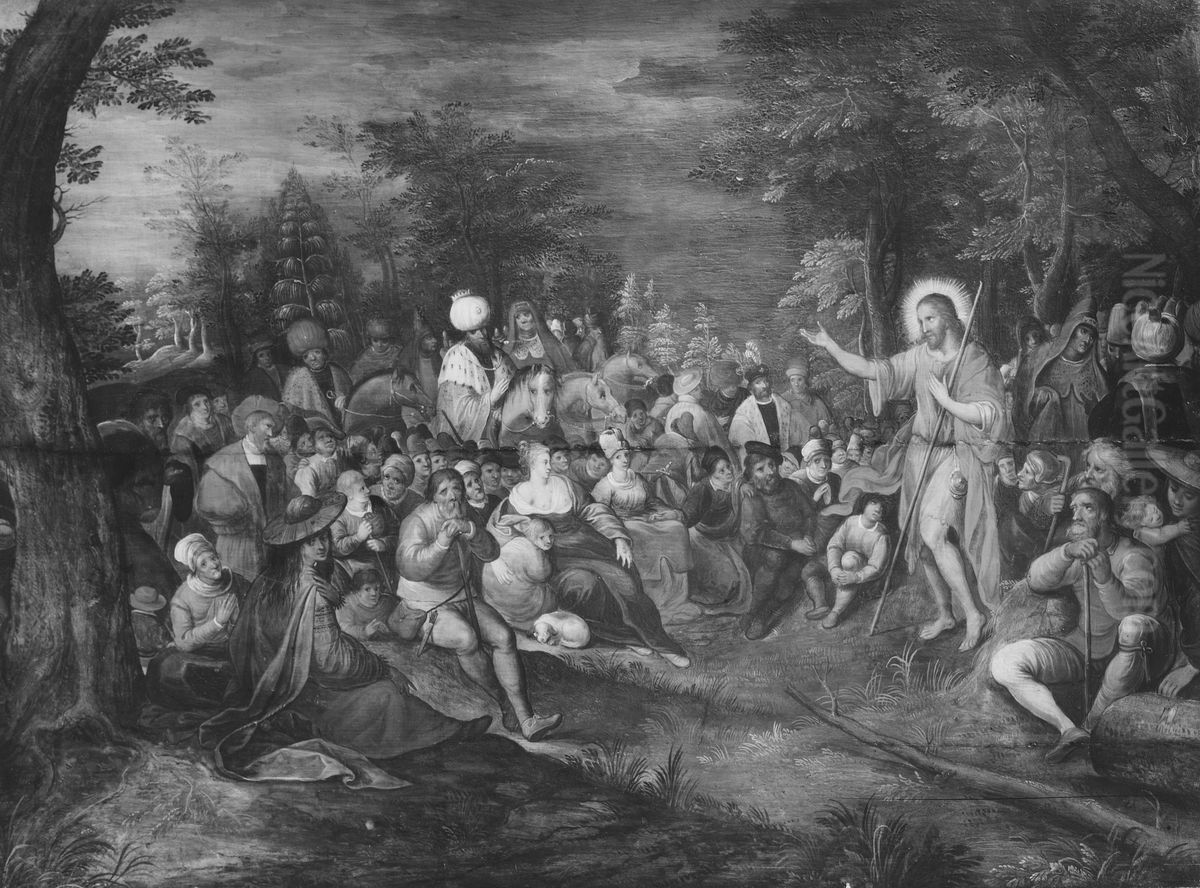 St John the Baptist Preaching Oil Painting by Frans Francken the Younger