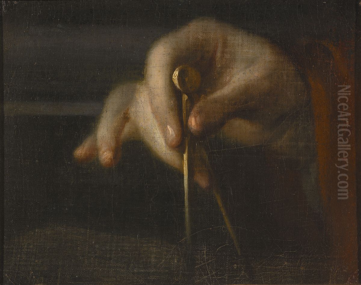 Study of a Hand Oil Painting by Georg Engelhard Schroder