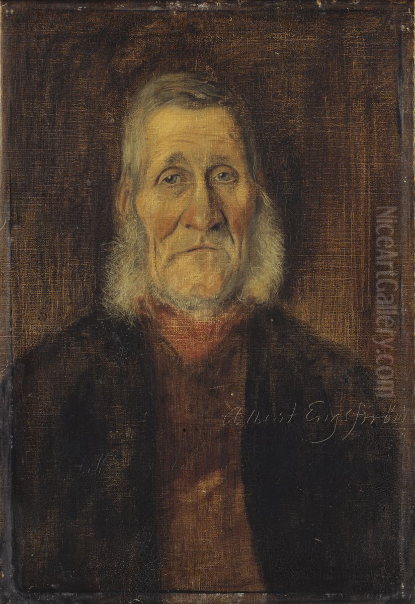 Kalle-i-Sandbacken, a Smaland Personality Oil Painting by Albert Engstrom