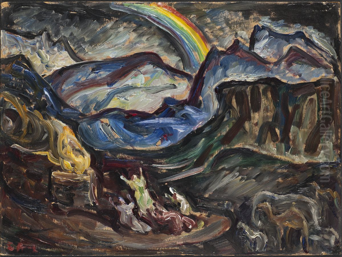 Noah's Thank-offering Oil Painting by Ester Almqvist