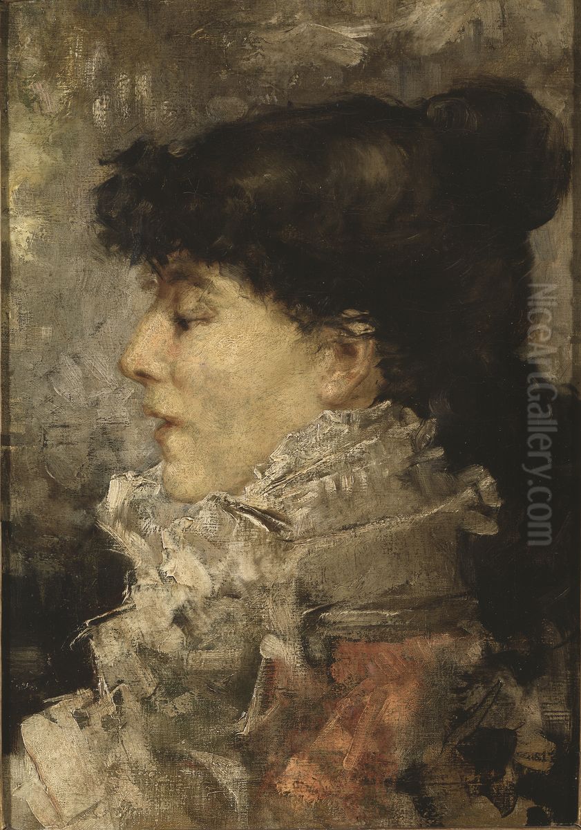 Sarah Bernhardt (1844-1923) Oil Painting by Jules Bastien-Lepage