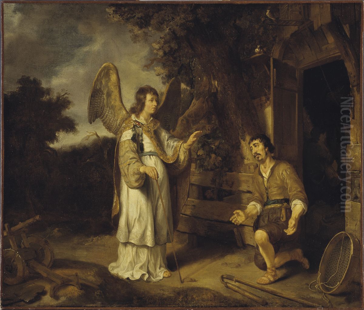 The Angel and Gideon Oil Painting by Gerbrand Van Den Eeckhout