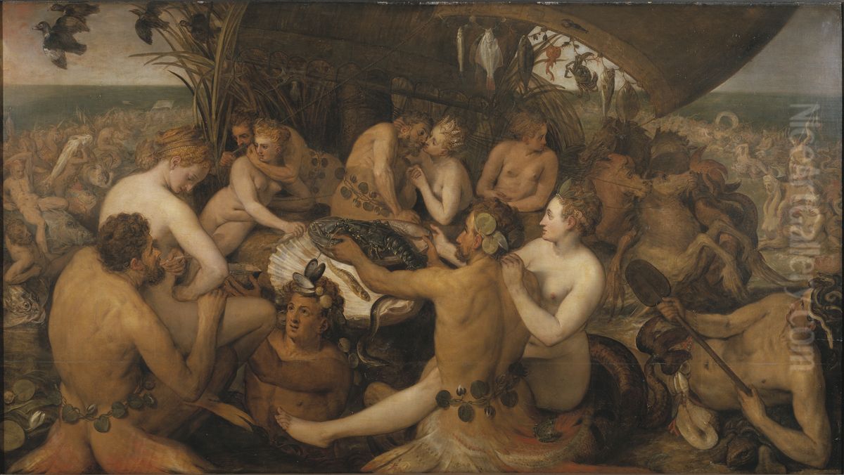 Havsgudarnas hogtid Oil Painting by Frans Floris I