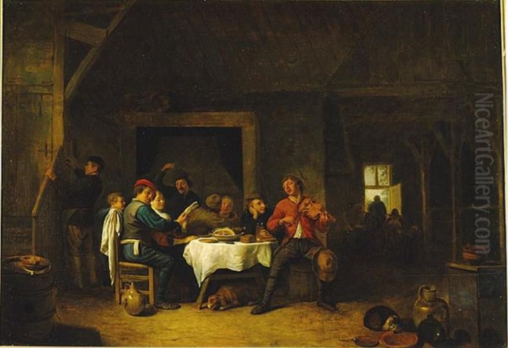Samkvam i bondstuga Oil Painting by Hendrik Martenszoon Sorgh