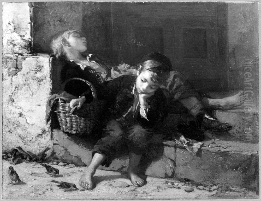 Poor Boys Oil Painting by Anna Nordlander