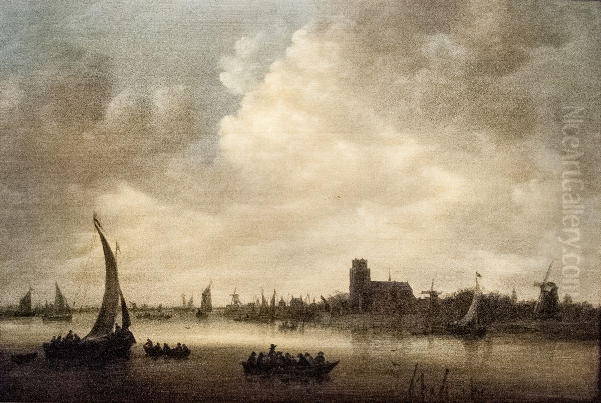Utsikt fran Dordrecht Oil Painting by Jan van Goyen
