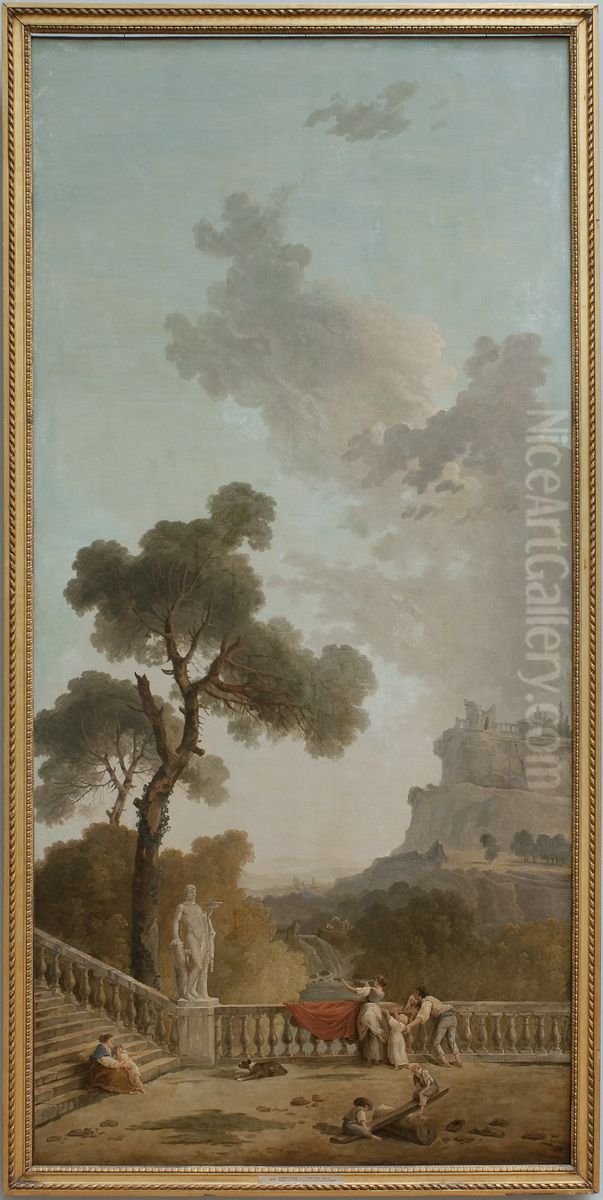 Utsikt fran terrass Oil Painting by Hubert Robert