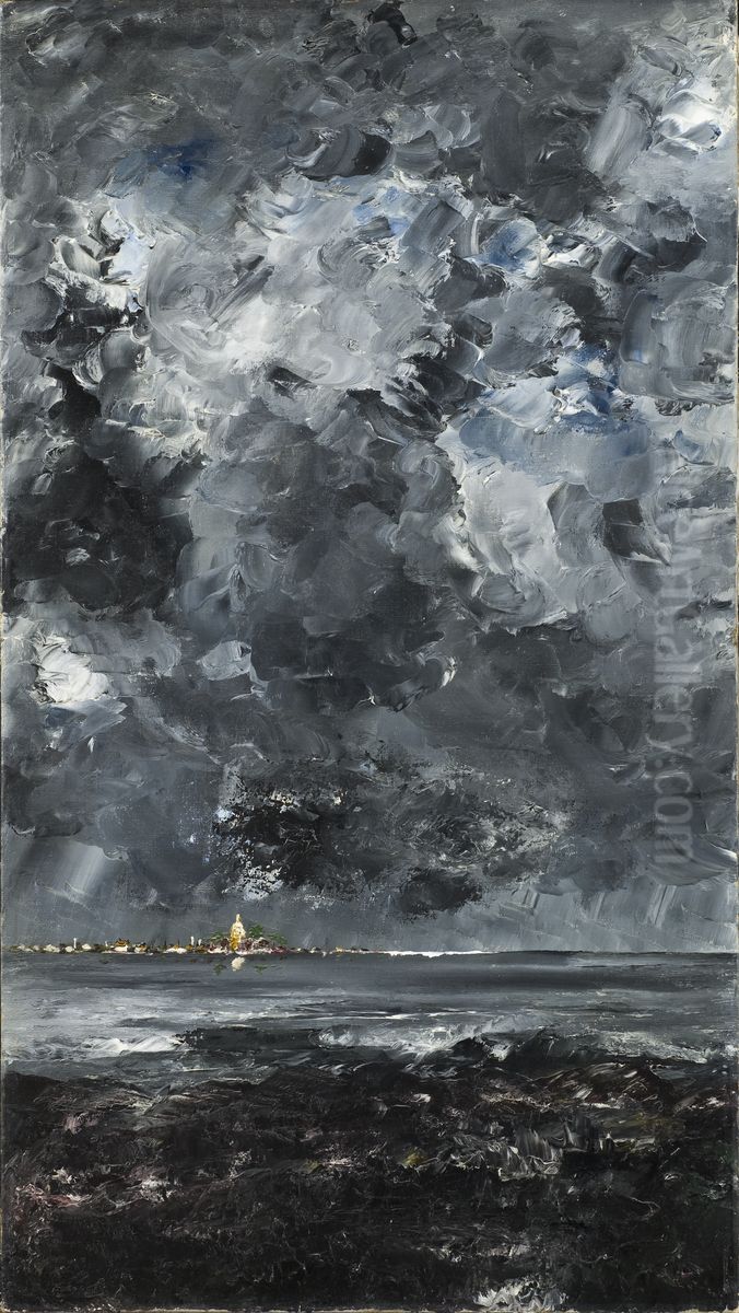 The Town Oil Painting by August Strindberg