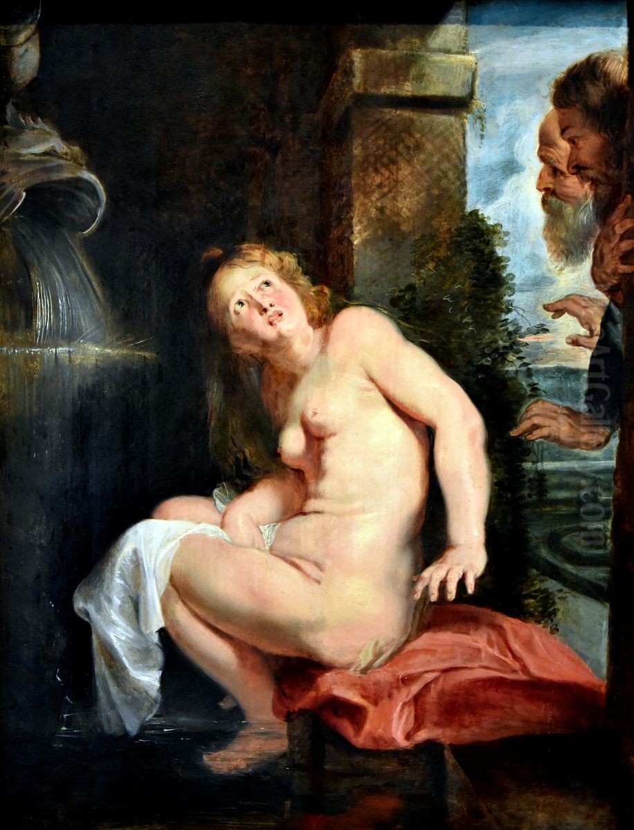 Susanna and the Elders Oil Painting by (studio of) Rubens, Peter Paul