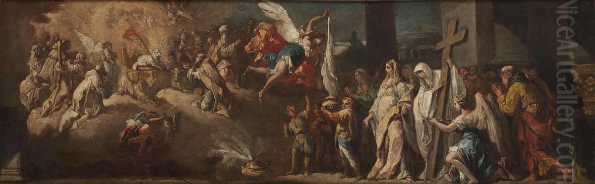 Lammets tillbedjan. Skiss Oil Painting by Gaspare Diziani