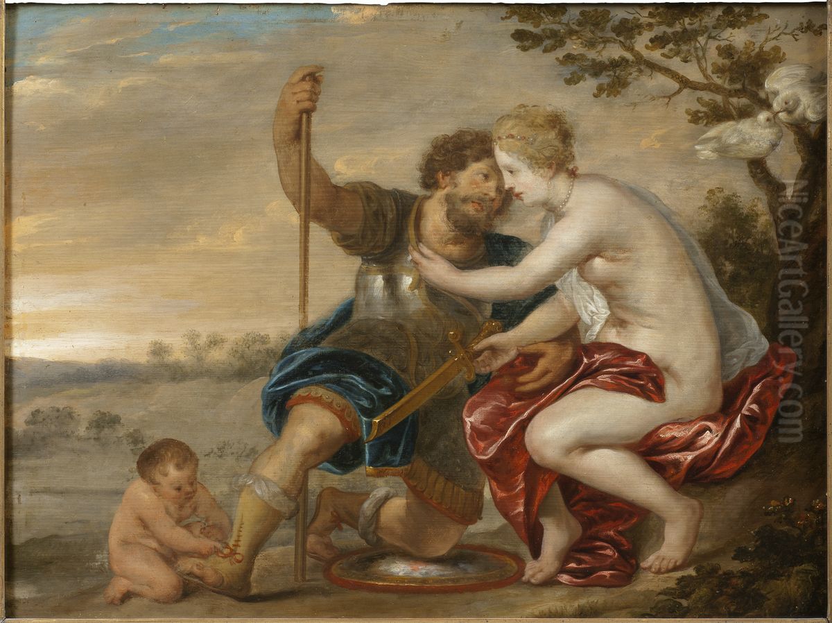 Mars, Venus and Cupid Oil Painting by (studio of) Rubens, Peter Paul