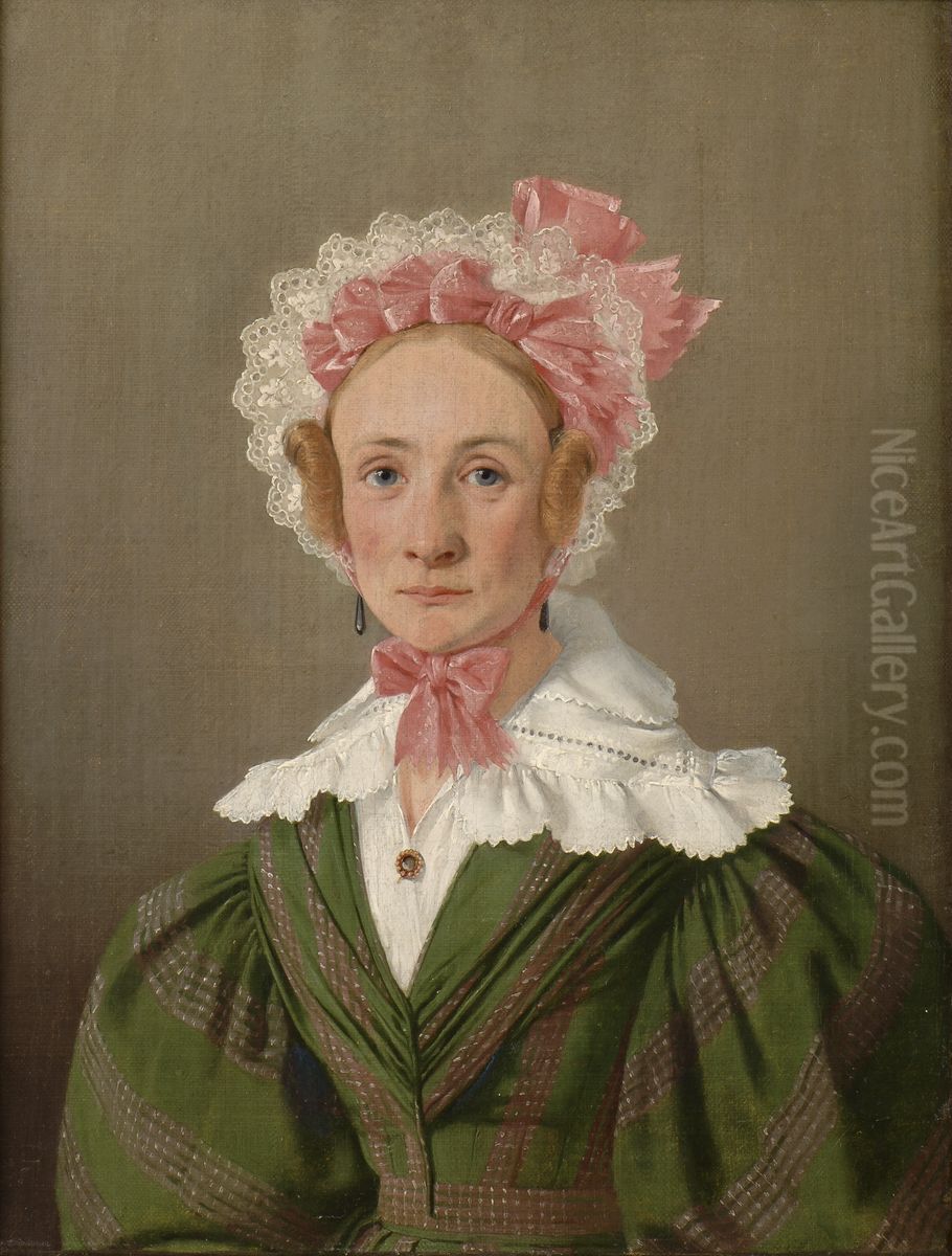 Miss Ida Wilhelmine Trock Oil Painting by Jorgen Roed