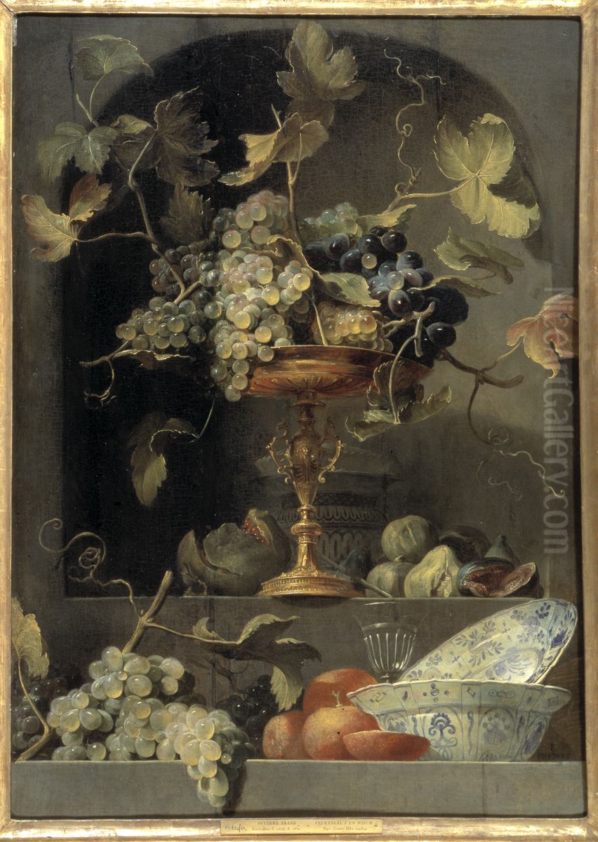 Still Life with Fruit Bowl in a Niche Oil Painting by Frans Snyders