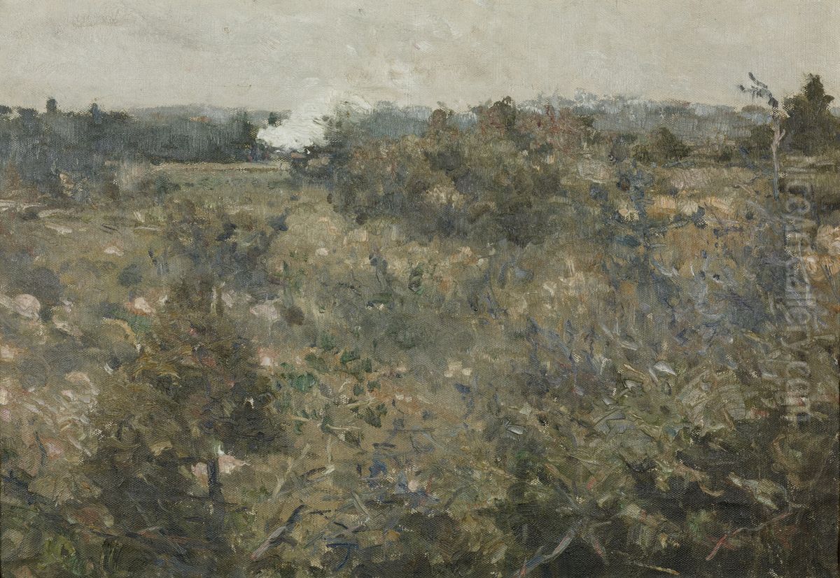 Landscape fran Grez-sur-Loing. Study  for NM 6809 Oil Painting by Karl Nordstrom