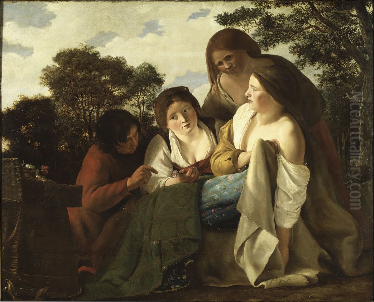 The Flower Vendor Oil Painting by Paulus Bor