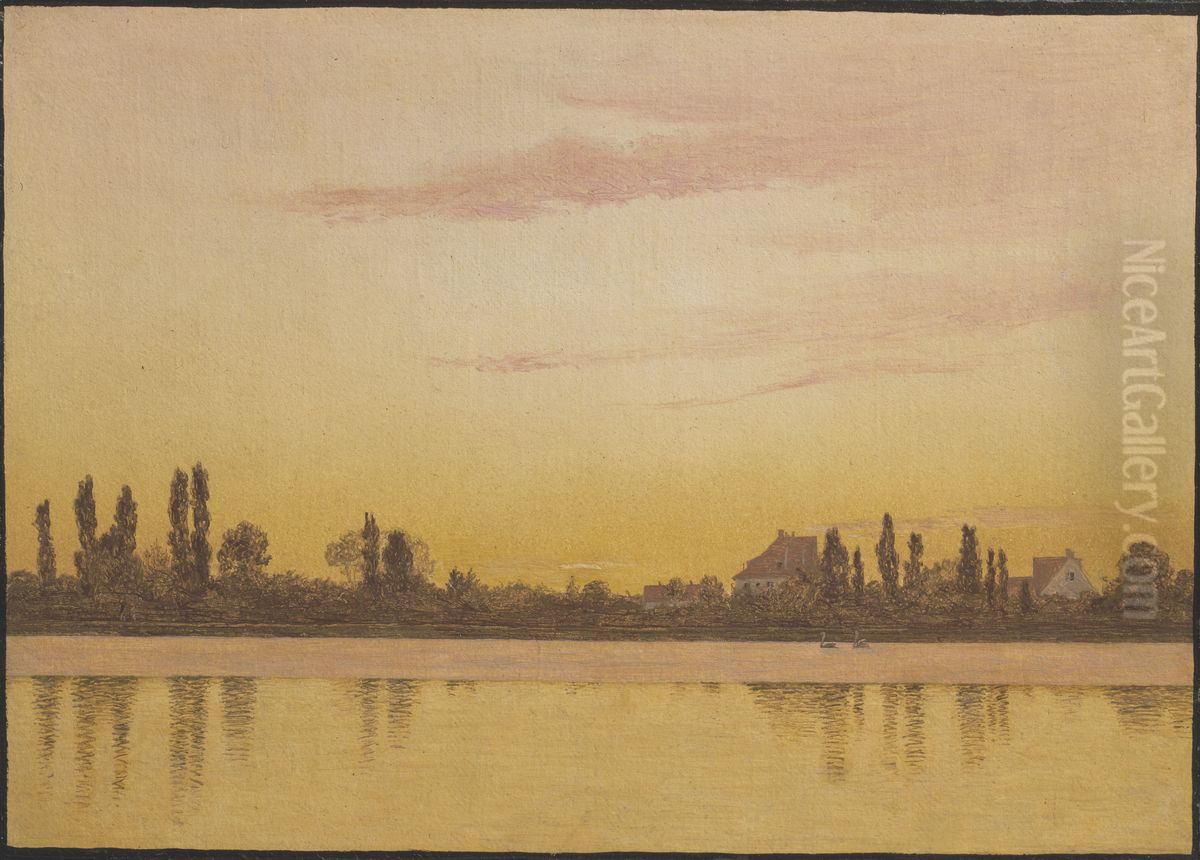 Dosseringen seen from the Sea Oil Painting by Christen Kobke