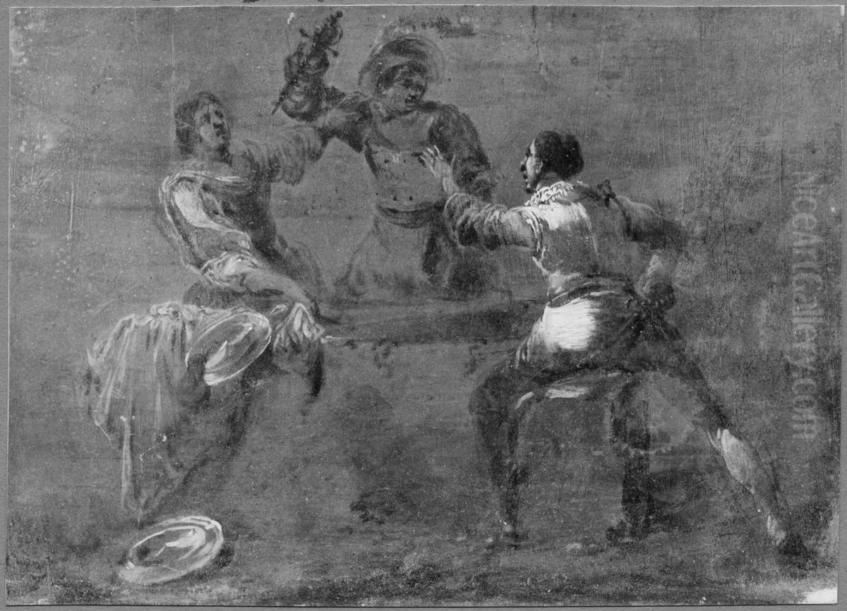 Soldater i gral Oil Painting by Leonaert Bramer