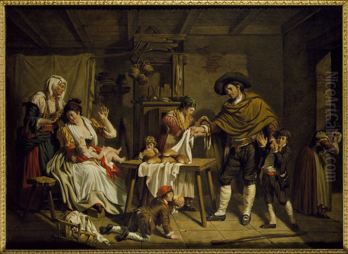 The Self-sacrifice of a father Oil Painting by Jacques Sablet