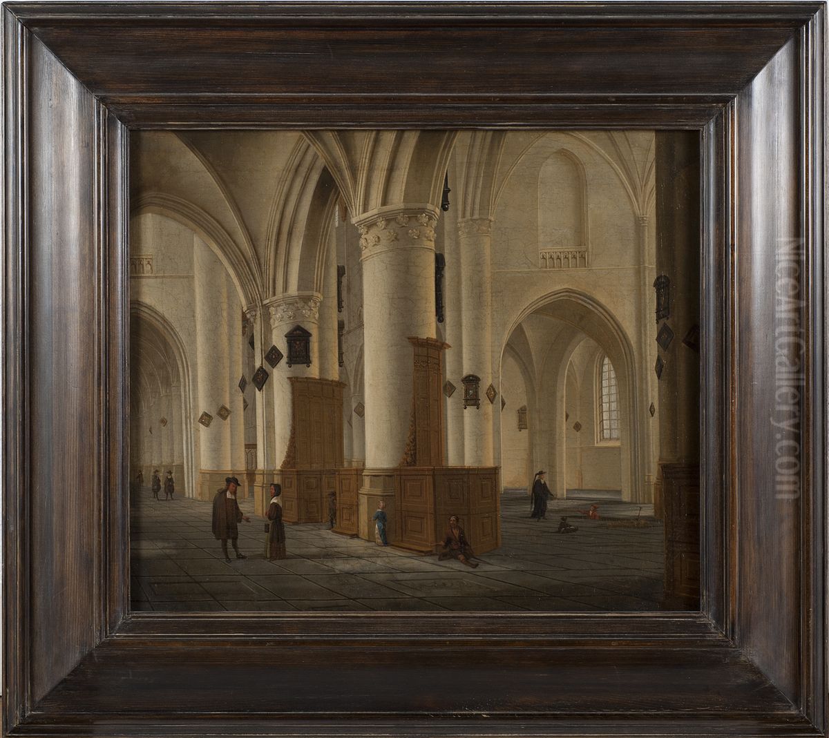Interior of St Bavo in Haarlem Oil Painting by Isaak van Nickelen
