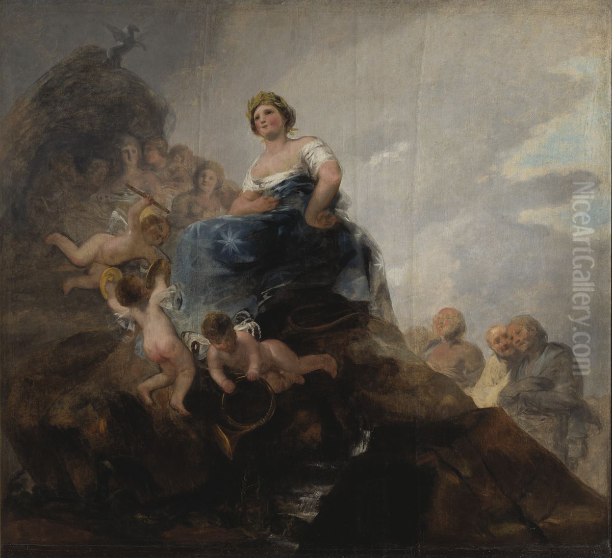 Poesin och skalderna Oil Painting by Francisco Goya Fuendetodos