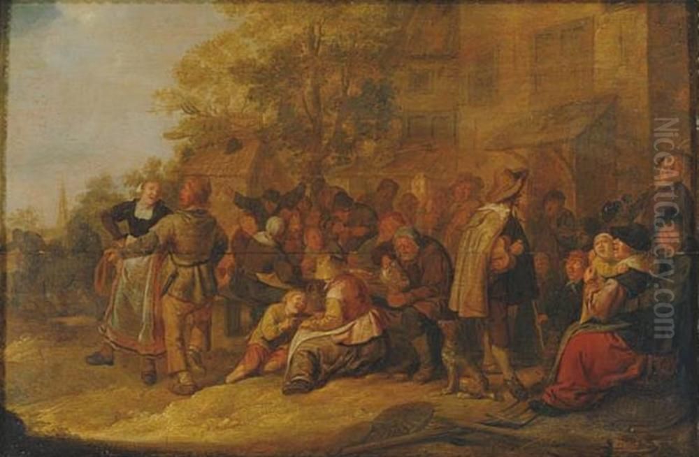Dryckesgille i en by Oil Painting by Jan Miense Molenaer