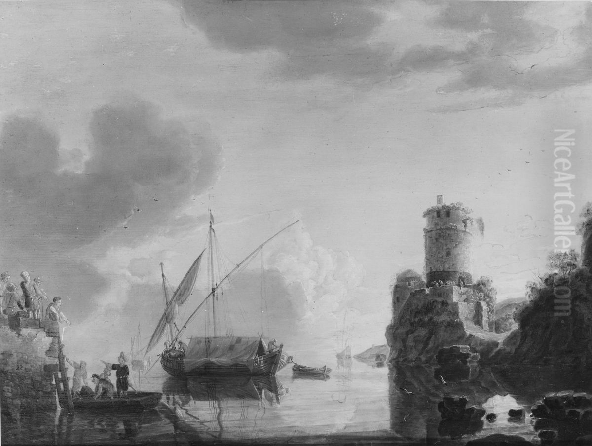 Oriental Harbour Oil Painting by Bonaventura Peeters the Elder